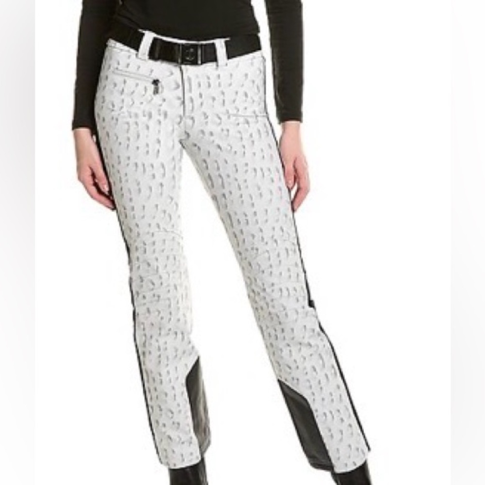 Bogner Madei Ski Pant Black - snow leopard print, Sz 12